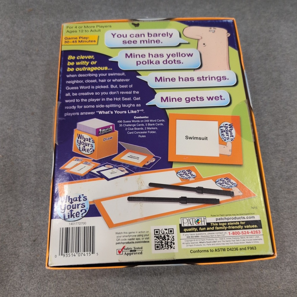 Patch Products What's Yours Like? Party Board Game 7415 Ages 12+ 4+ Players - Picture 3 of 3